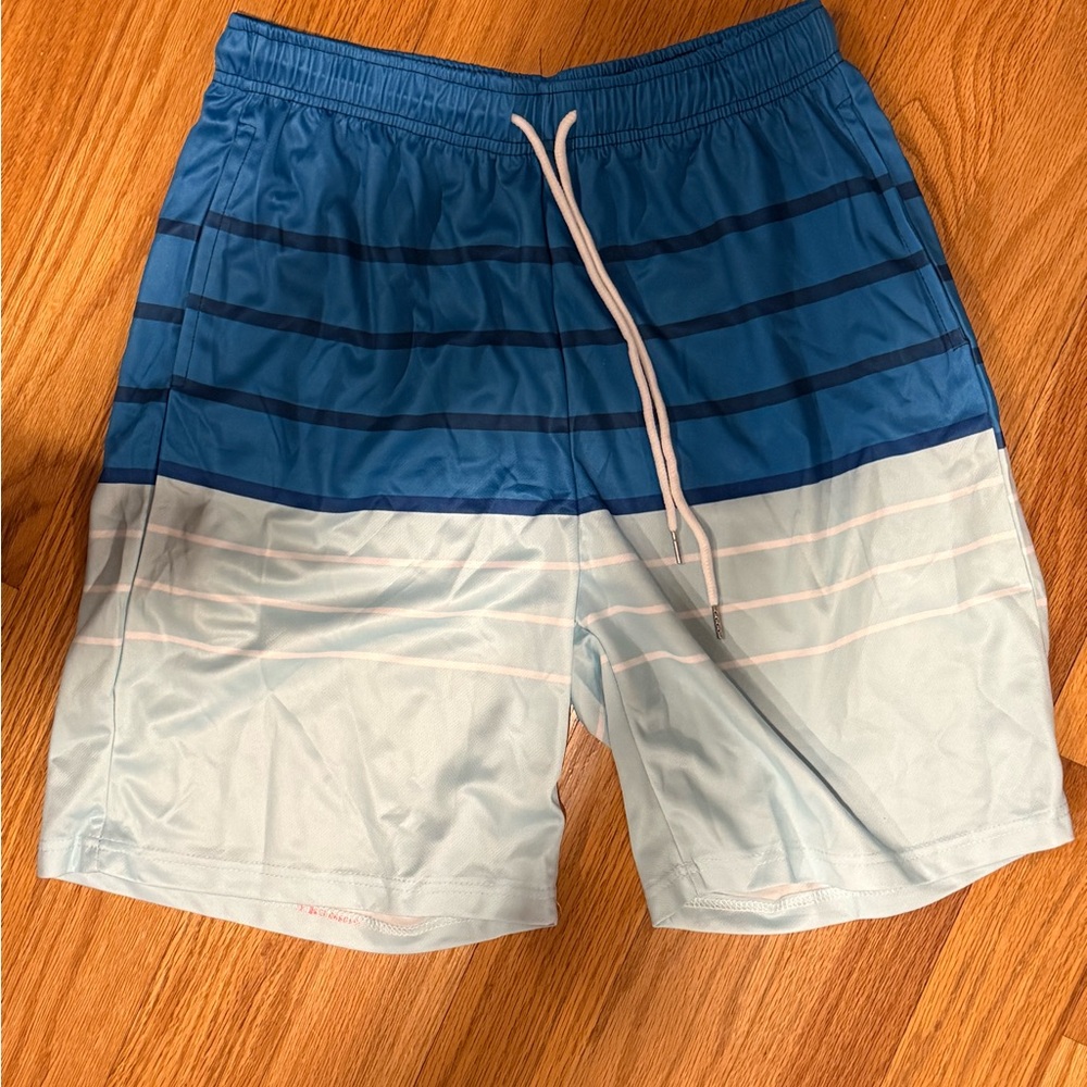 Blue Striped Swim Shorts Men’s XL